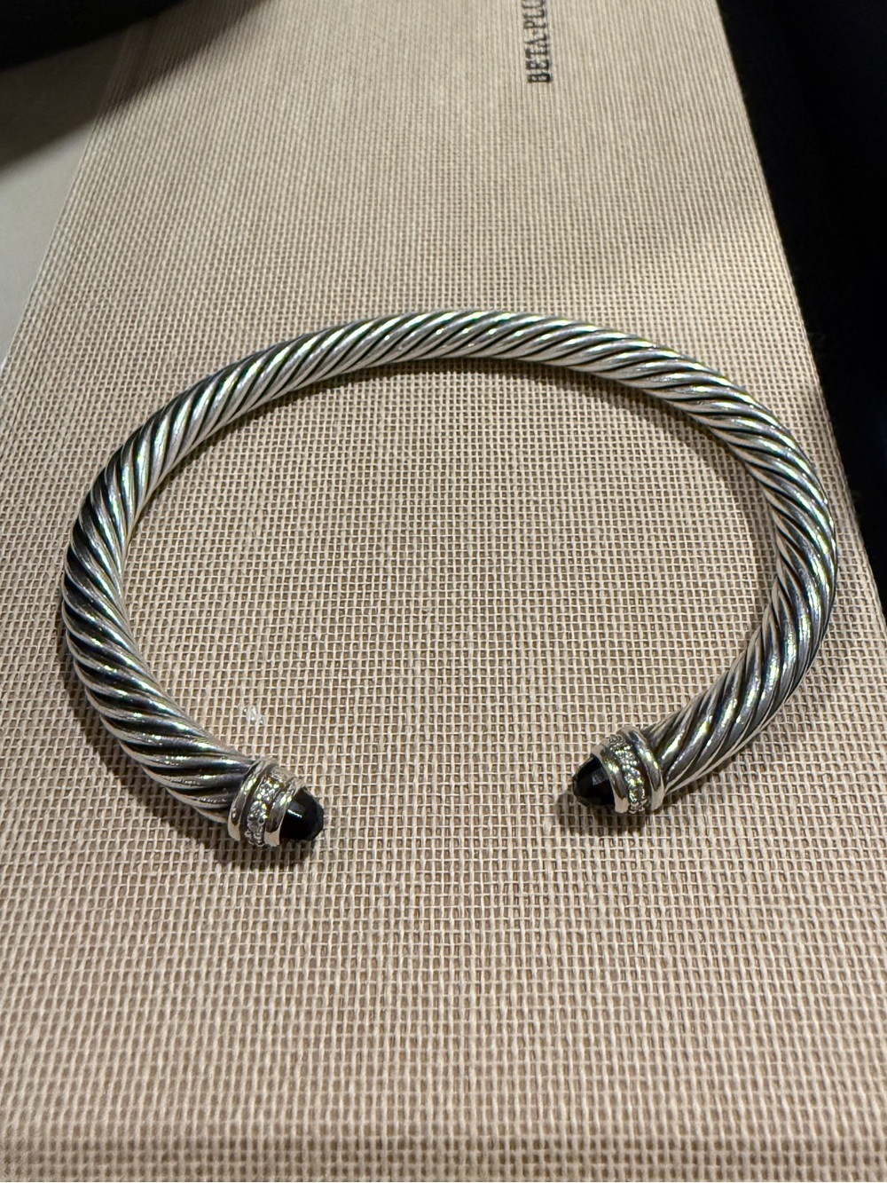 David Yurman Classic Cable Bracelet Black Onyx and Diamonds